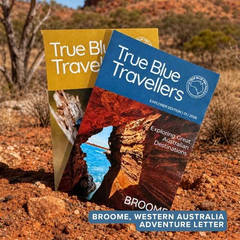 Broome Western Australia adventure letter from True Blue Pen Pals, featuring storytelling, maps, wildlife discoveries and hands-on activities for kids